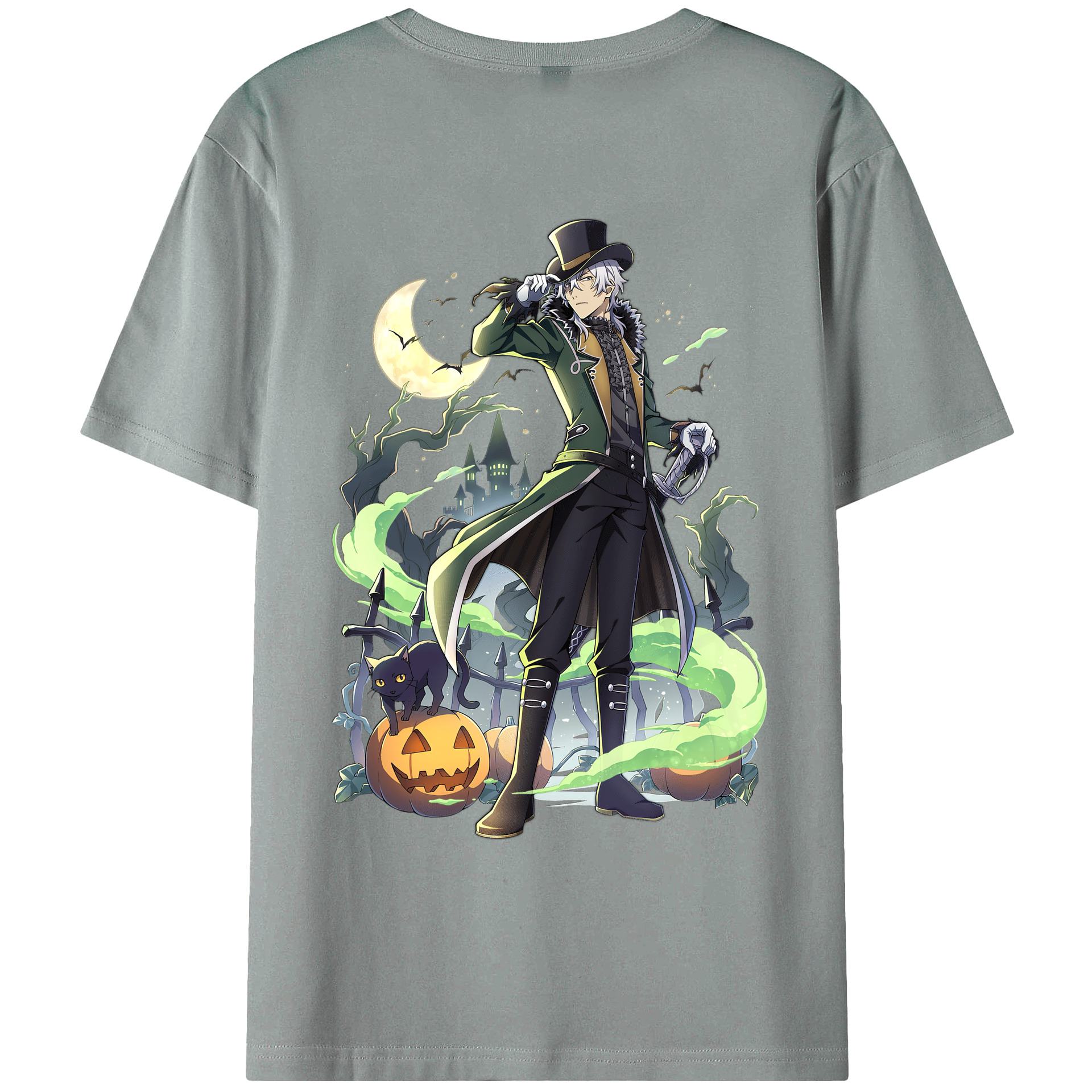 （画像用） 文豪ストレイドッグス Bungo Stray Dogs 綿100％ メンズ半袖Tシャツ（バックプリント） 通気性